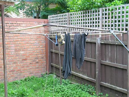 Some of the cleaning equipment. Note: Don't hang bikes on clothes lines.. 